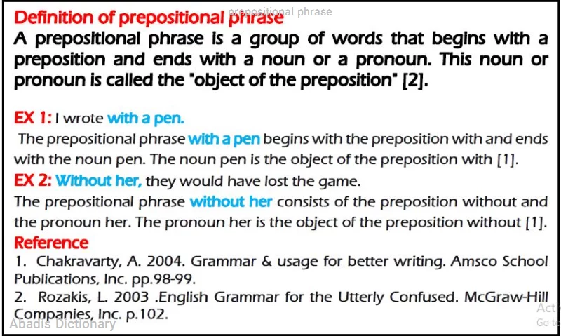 prepositional phrase